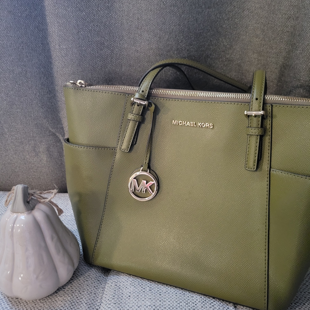 Michael Kors Olive Green Tote Bag